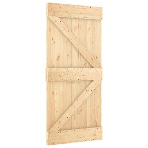 vidaXL Schiebet&uuml;r NARVIK Nat&uuml;rlich und Schwarz 95 x 210 cm (213,5 cm)