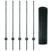 vidaXL Zaun mit Pfosten Gr&uuml;n 1 x 10 m Stahl und PVC