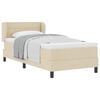 vidaXL Boxspringbett mit Kopfteil Creme 90 x 190 cm Stoff