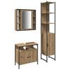 vidaXL Badezimmerm&ouml;bel-Set mit Regal 3 pcs Artisan-Eiche Holzwerkstoff