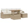 vidaXL Garten-Sofa-Set 6 Stk. Beige Poly Rattan