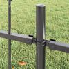 vidaXL Gartenzaun 4 pcs Grau 6,8 x 1,5 m Pulverbeschichteter Stahl