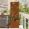 vidaXL Garten Sichtschutz-Leinwand Rostig 50 x 140 cm Wetterfeststahl