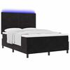 vidaXL LED Boxspringbett mit Matratze Schwarz 140 x 200 cm Stoff