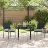 vidaXL Garten Essgruppe 3 pcs Schwarz und Hellgrau PE-Rattan