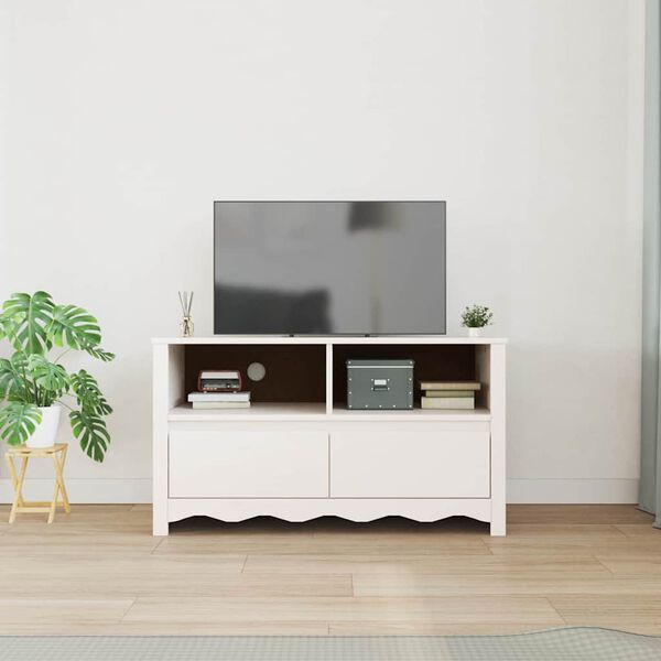 vidaXL TV-Schrank Drammen Weiß 99 x 43 x 55 cm Massivholz Kiefer
