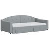vidaXL Tagesbett Ausziehbar mit Schubladen Hellgrau 90x190 cm Stoff
