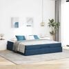 vidaXL Bettgestell mit Matratze mit Matratze 2 pcs Blau Stoff