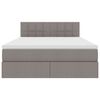 vidaXL Bett mit Stauraum und LED mit Matratze Taupe 140 x 190 cm Stoff