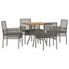 vidaXL Garten Essgruppe 5 stk. Grau Poly-Rattan