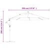 vidaXL Ampelschirm mit LED-Beleuchtung und Metall-Mast 350 cm Taupe