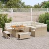vidaXL Garten-Sofa-Set mit Kissen 12 pcs Beige Poly Rattan