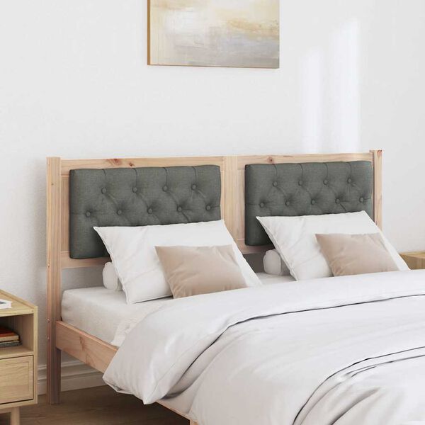vidaXL Kopfteil Braun und Dunkelgrau 140 cm Massivholz Kiefer