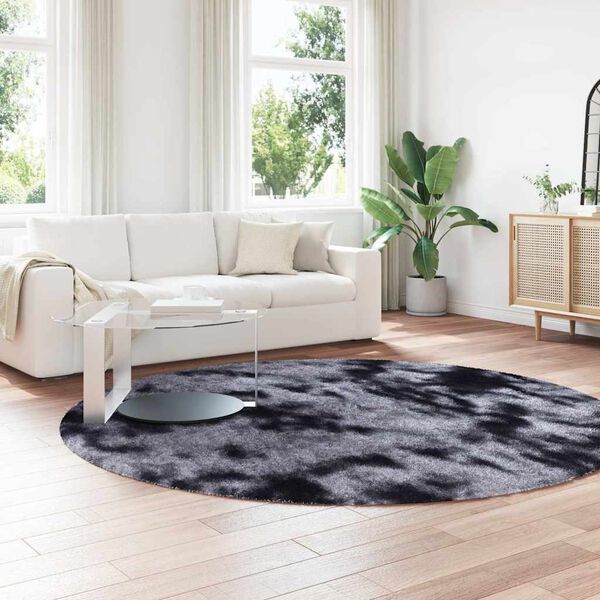 vidaXL Teppich Shaggy Hochflor NAVARRA Dunkelgrau 240x240 cm Polyester