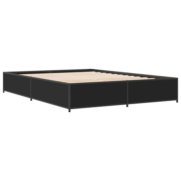 vidaXL Bettgestell Schwarz 120x190 cm Holzwerkstoff und Metall