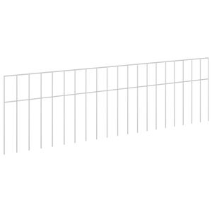 vidaXL Gartenzaun-Paneel 24 stk. 100 x 30 cm Verzinkter Stahl Silber