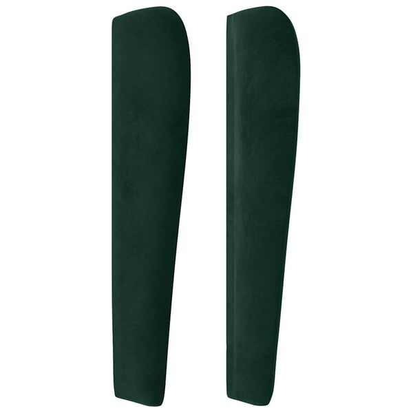 vidaXL Kopfteil mit Ohren Dunkelgr&uuml;n 103x23x118/128 cm Samt