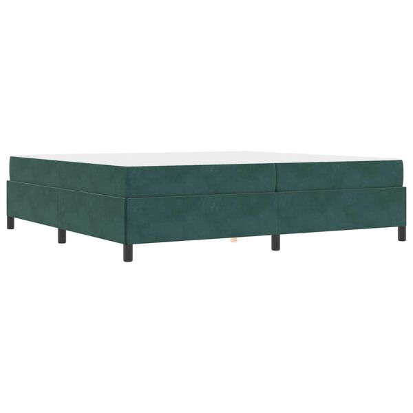 vidaXL Bettrahmen mit Matratze Dunkelgr&uuml;n 200 x 200 cm Stoff
