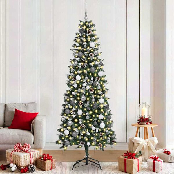 vidaXL K&uuml;nstlicher Weihnachtsbaum mit 300 LEDs mit St&auml;nder Gr&uuml;n 210 cm