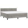 vidaXL Boxspringbett mit Matratze Hellgrau 180x200 cm Samt