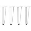 vidaXL Haarnadelbeine f&uuml;r Couchtisch 4 Stk. Wei&szlig; 42 cm Massivstahl