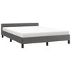 vidaXL Bettgestell mit Kopfteil ohne Matratze Grau 140x190 cm