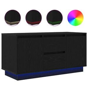 vidaXL TV-Schrank mit LED-Leuchten Schwarz Eichen-Optik 100x41x50 cm