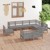 vidaXL 9-tlg. Garten-Lounge-Set Massivholz Kiefer Grau