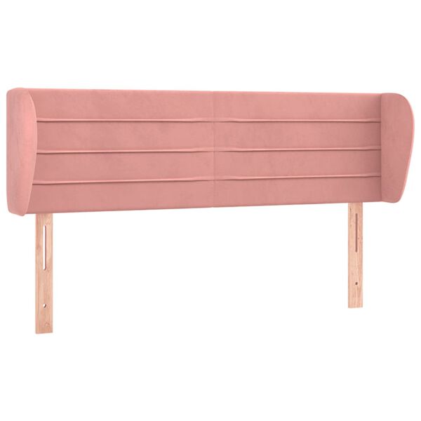 vidaXL Kopfteil mit Ohren Rosa 147x23x78/88 cm Samt