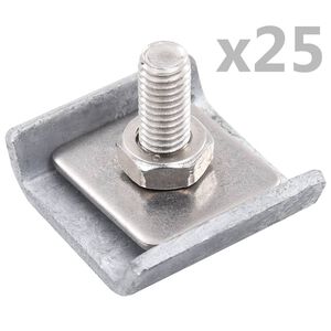 vidaXL Gittermattenverbinder 25 Sets Silbern