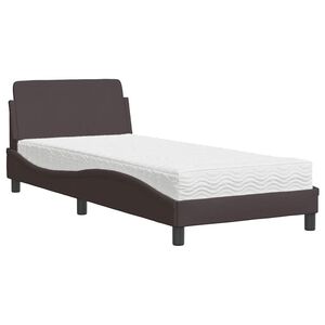 vidaXL Bett mit Matratze "Dover" Dunkelbraun 80x200 cm Stoff