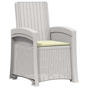 vidaXL Liegesessel Garten Rattan-Optik Wei&szlig; und Creme PP