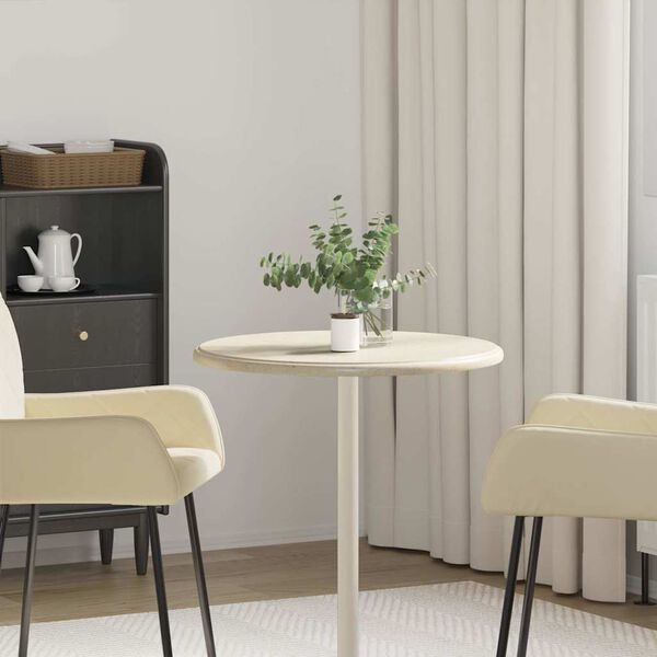 vidaXL Tischplatte Creme &Oslash;60x2,5 cm Marmor