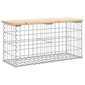 vidaXL Gartenbank aus Gabionen 83x31,5x42 cm Massivholz Kiefer