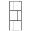 vidaXL Duschwand mit Ablage f&uuml;r Walk-In-Dusche Schwarz 80x195 cm ESG