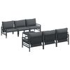 vidaXL Garten-Sofa-Set mit Kissen 7 pcs Anthrazit Stahl & Gewebe