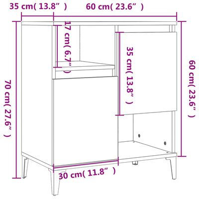 vidaXL Sideboards 2 Stk. Hochglanz-Weiß 60x35x70 cm Holzwerkstoff