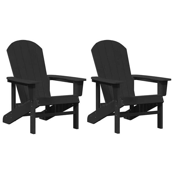 vidaXL Gartenstuhl 2 pcs Schwarz 82 x 74 x 92 cm Polyethylen