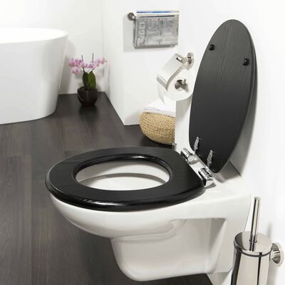Tiger Toilettensitz Blackwash Absenkautomatik MDF Schwarz 252030746