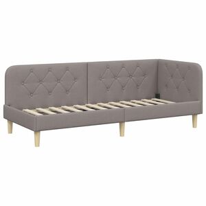 vidaXL Eckbettgestell mit Kopfteil Taupe 80 x 200 cm Stoff
