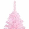 vidaXL K&uuml;nstlicher Weihnachtsbaum mit Beleuchtung & Kugeln Rosa 120cm