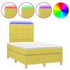 vidaXL Boxspringbett mit Matratze & LED Gr&uuml;n 120x200 cm Stoff