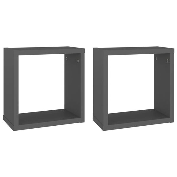 vidaXL W&uuml;rfelregale 2 Stk. Grau 30x15x30 cm