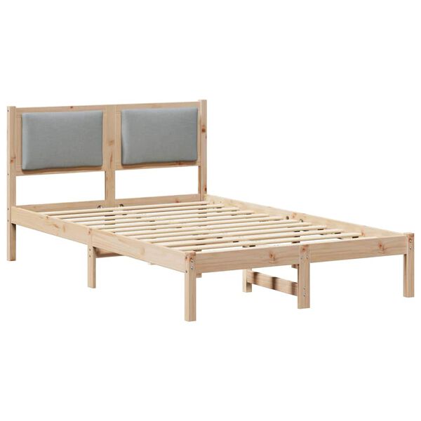 vidaXL Bettrahmen Hellgrau 120 x 190 cm Massives Kiefernholz