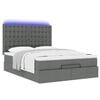 vidaXL Ottoman-Bett mit Matratze & LEDs Dunkelgrau 140x200 cm Stoff