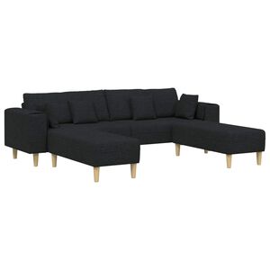 vidaXL Sofa 3 stk. Schwarz Stoff