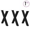 vidaXL Esstischbeine X-Form 3 Stk. Schwarz 70x(72-73) cm Stahl