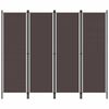 vidaXL 4-tlg. Raumteiler Braun 200x180 cm