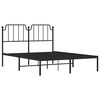 vidaXL Bettgestell mit Kopfteil Metall Schwarz 150x200 cm