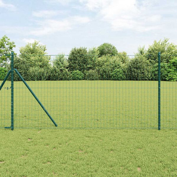 vidaXL Eurozaun Gr&uuml;n 1 x 25m PVC-beschichtetes Eisen